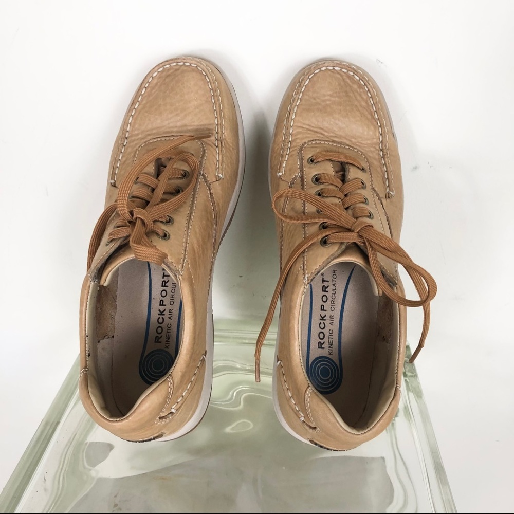 Rockport Men’s 8 WIDE tan lace up casual shoes leather comfort - Picture 8 of 12